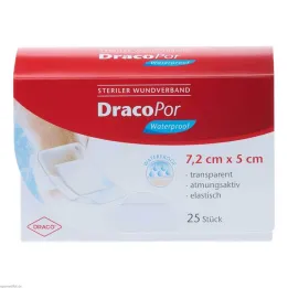 Curativo impermeável DracoPor, estéril, 5x7,2 cm, 25 unidades