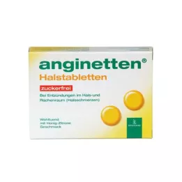 ANGINETTEN Pastilhas para a garganta sem açúcar, 24 unidades