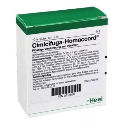 CIMICIFUGA HOMACCORD Ampolas, 10 unidades CIMICIFUGA HOMACCORD Ampolas, 10 unidades