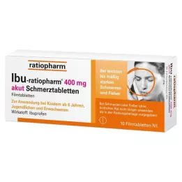 IBU-RATIOPHARM Comprimidos para dor aguda de 400 mg, comprimidos revestidos por película, 10 unidades