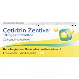 CETIRIZIN Zentiva 10 mg comprimidos revestidos por película, 7 unidades