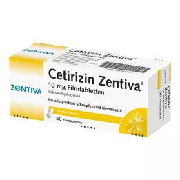 CETIRIZIN Zentiva 10 mg comprimidos revestidos por película, 50 unidades