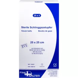 SCHLINGGAZETUPFER 25x25 cm estéril 2+3, 25X5 unid