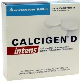 CALCIGEN D intens 1000 mg/880 UI comprimidos para mastigar, 20 unidades