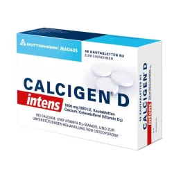 CALCIGEN D intens 1000 mg/880 I.E. comprimidos mastigáveis, 48 unidades
