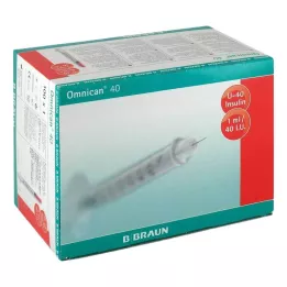 OMNICAN Seringa de insulina 1 ml U40 com cânula 0,30x8 mm simples, 100X1 pcs