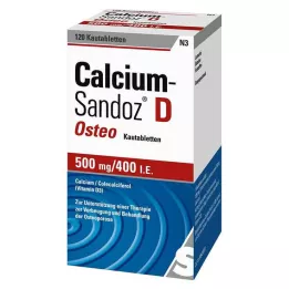 CALCIUM SANDOZ D Osteo 500 mg/400 I.E. Comprimidos mastigáveis, 120 unidades