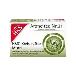 H&S Circulation Tea Sacos de filtro de visco, 20X2,0 g