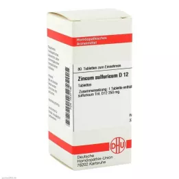 ZINCUM SULFURICUM D 12 comprimidos, 80 unidades