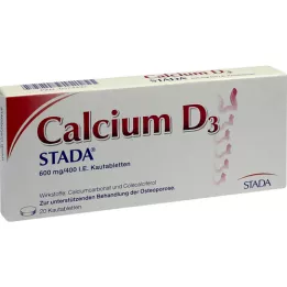 CALCIUM D3 STADA 600 mg/400 UI comprimidos para mastigar, 20 unidades