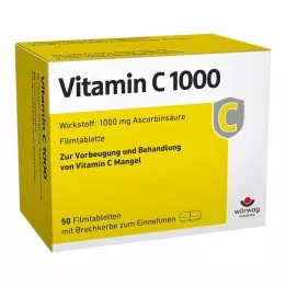 VITAMIN C 1000 comprimidos revestidos por película, 50 unidades