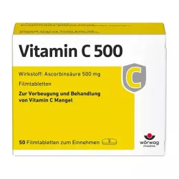 VITAMIN C 500 comprimidos revestidos por película, 50 unidades