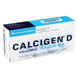 CALCIGEN D 600 mg/400 I.E. comprimidos mastigáveis, 50 unidades