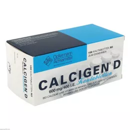 CALCIGEN D 600 mg/400 I.E. comprimidos mastigáveis, 100 unidades