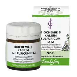 BIOCHEMIE 6 comprimidos de Kalium sulfuricum D 12, 80 unidades