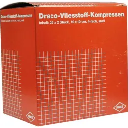 Compressas não tecidas 10x10 cm estéreis 4 vezes, 25x2 peças