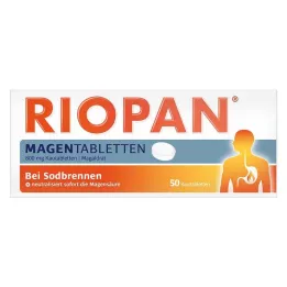 RIOPAN Comprimidos para estômago Comprimidos mastigáveis, 50 unidades