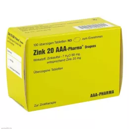 ZINK 20 AAA-Farmacêutica Drageias, 100 pcs
