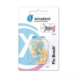 MIRADENT Interd.Pic-Brush escova de substituição x-fine amarela, 12 unidades
