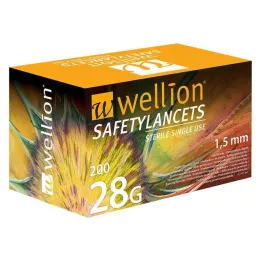 WELLION Lancetas de segurança descartáveis de segurança 28 G, 200 unidades