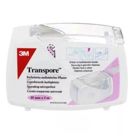 TRANSPORE Gesso 2,5 cmx5 m em dispensador, 1 peça