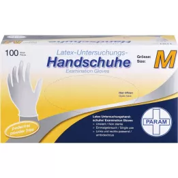 HANDSCHUHE Látex descartável sem pó M, 100 unidades