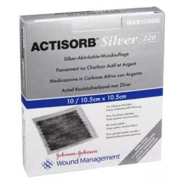 ACTISORB 220 Compressas estéreis de prata 10,5x10,5 cm, 10 unidades