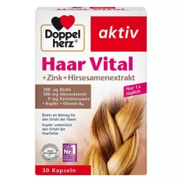 DOPPELHERZ Cápsulas Hair Vital + Zinco + Extrato de Milho, 30 unid
