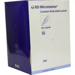 BD MICROTAINER Lanceta azul 1,5x2 mm, 200 un