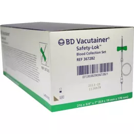 BD VACUTAINER Conjunto de coleta de sangue Safety Lok 21 G 18 cm, 50 unidades
