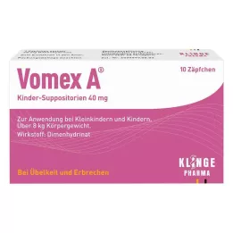 VOMEX A Supositórios infantis 40 mg, 10 unidades