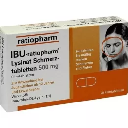 IBU-RATIOPHARM Comprimidos para dor de lisinato 500 mg, 20 unidades