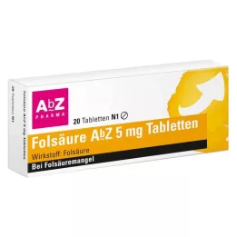 FOLSÄURE Comprimidos de AbZ 5 mg, 20 unidades