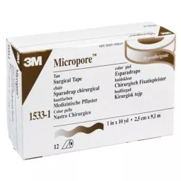 MICROPORE Remendo de lã 2,5 cm x 9,1 m pele 1533-1, 12 peças