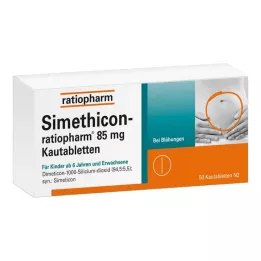 SIMETHICON-ratiopharm 85 mg comprimidos mastigáveis, 50 unidades