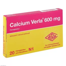 CALCIUM VERLA Comprimidos revestidos por película de 600 mg, 20 unidades