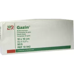 GAZIN Gaze comp. 10x10 cm não estéril operação de 32 dobras, 50 pcs