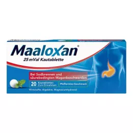 MAALOXAN Comprimidos mastigáveis de 25 mVal, 20 unidades
