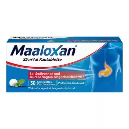 MAALOXAN Comprimidos mastigáveis de 25 mVal, 50 unidades