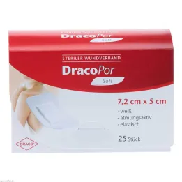 Curativo DracoPor Soft branco 7,2x5 cm estéril, 25 unid