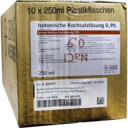 ISOTONISCHE Solução salina 0,9% solução inf. plástica, 10X250 ml