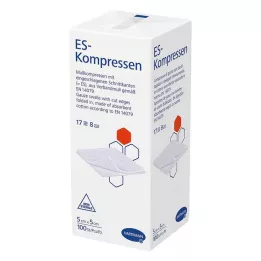 ES-KOMPRESSEN não estéril 5x5 cm 8 vias, 100 unidades