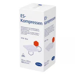 ES-KOMPRESSEN não estéril 7,5x7,5 cm 12 vias, 100 unidades