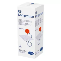 ES-KOMPRESSEN não estéril 7,5x7,5 cm 16 dobras, 100 unid