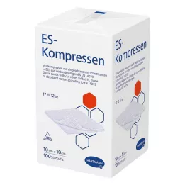 ES-KOMPRESSEN não estéril 10x10 cm 12 vias, 100 unidades