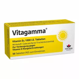 VITAGAMMA Comprimidos de vitamina D3 1.000 UI, 50 unidades