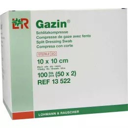 GAZIN Compressas de fenda 10x10 cm estéreis 8 camadas, 50X2 unidades