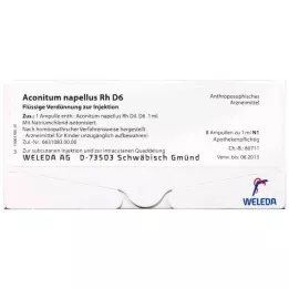 ACONITUM NAPELLUS Ampolas Rh D 20, 8X1 ml