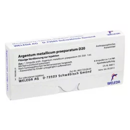 ARGENTUM METALLICUM praeparatum D 20 ampolas, 8 unid