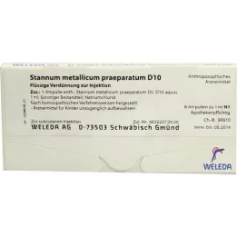 STANNUM METALLICUM praeparatum D 10 ampolas, 8X1 ml
